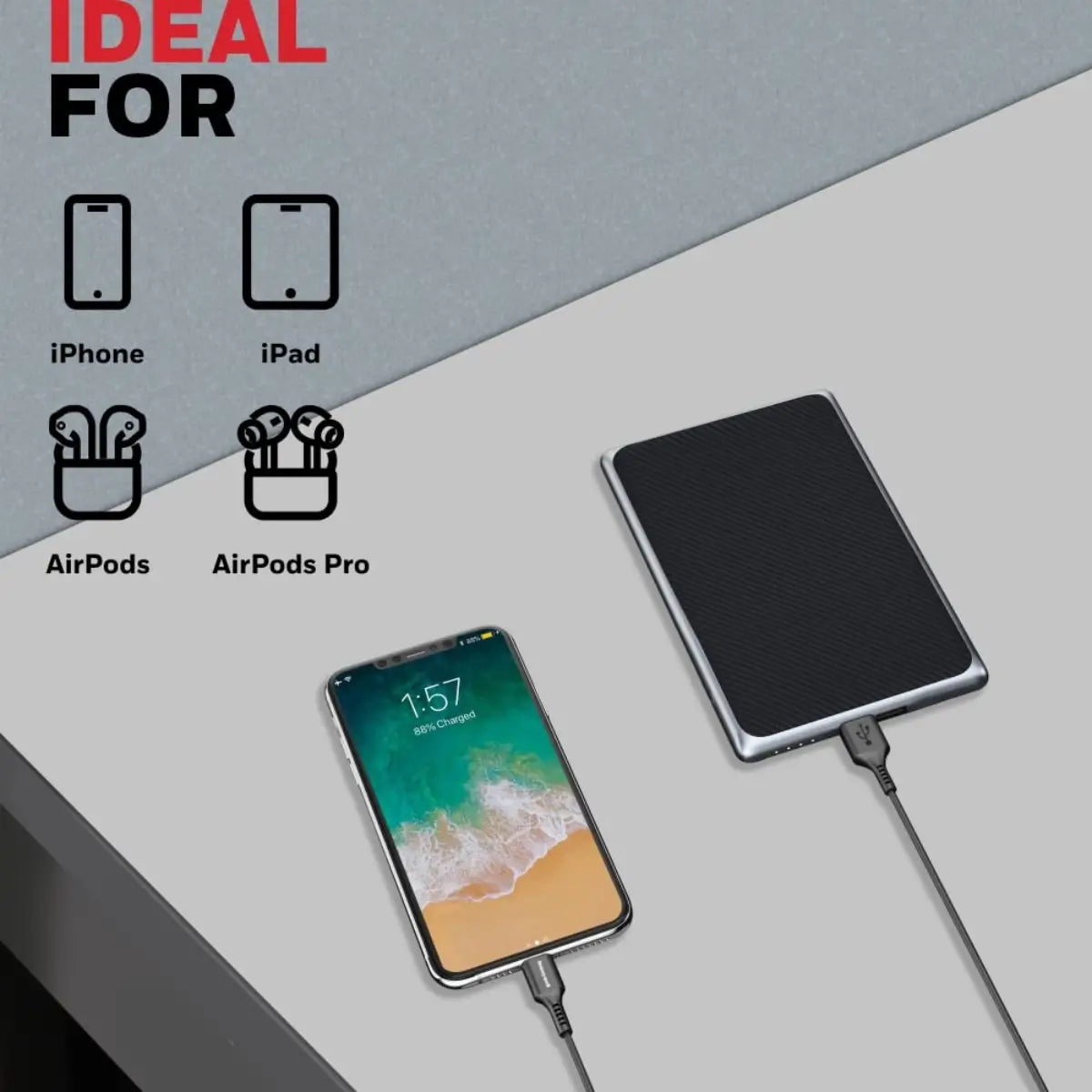 สายชาร์จ Honeywell Apple Lightning Sync & Charge Cable 1.8Mtr