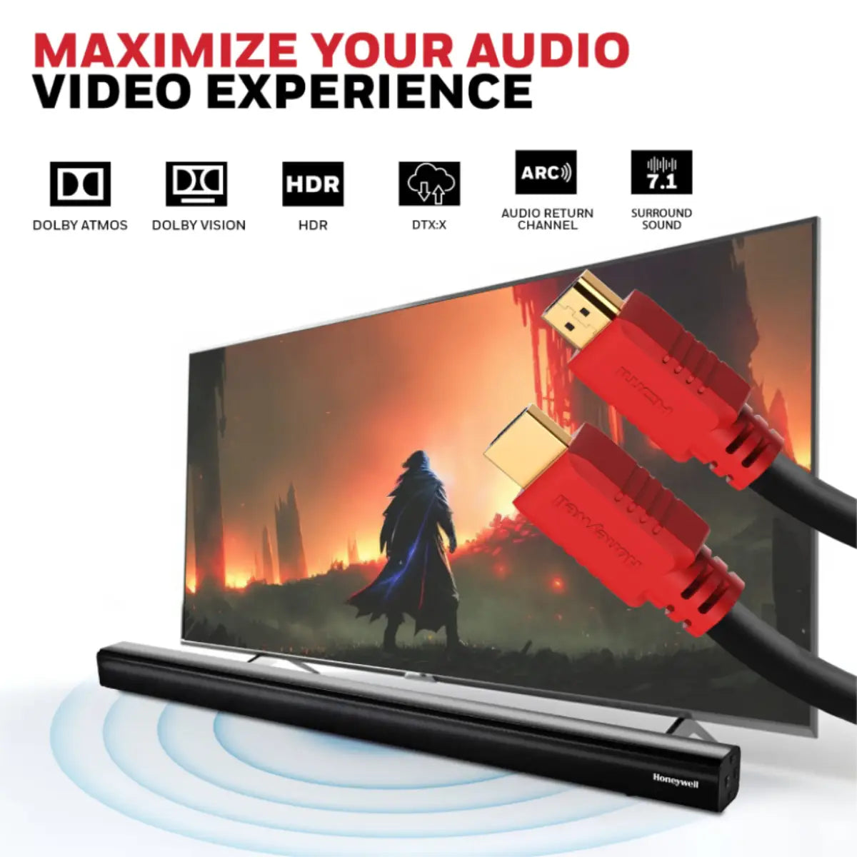 สายต่อจอคอมพิวเตอร์ Honeywell HDMI 1.4 With Ethernet Cable