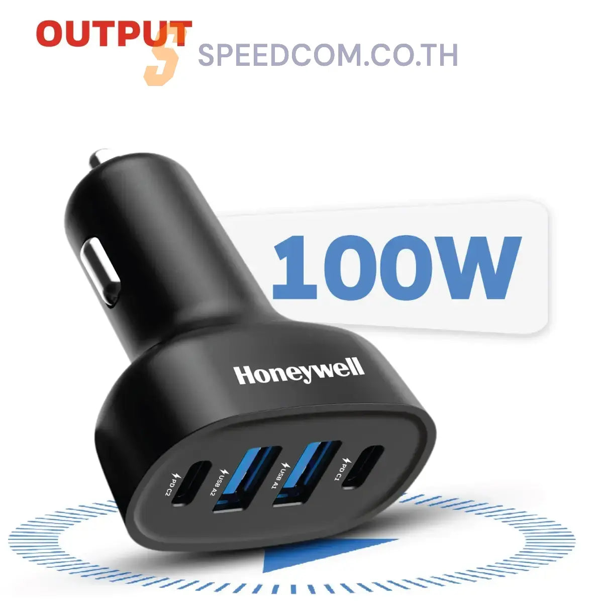 หัวชาร์จบนรถยนต์ Honeywell Micro CLA 100W PD Smart Car Charger