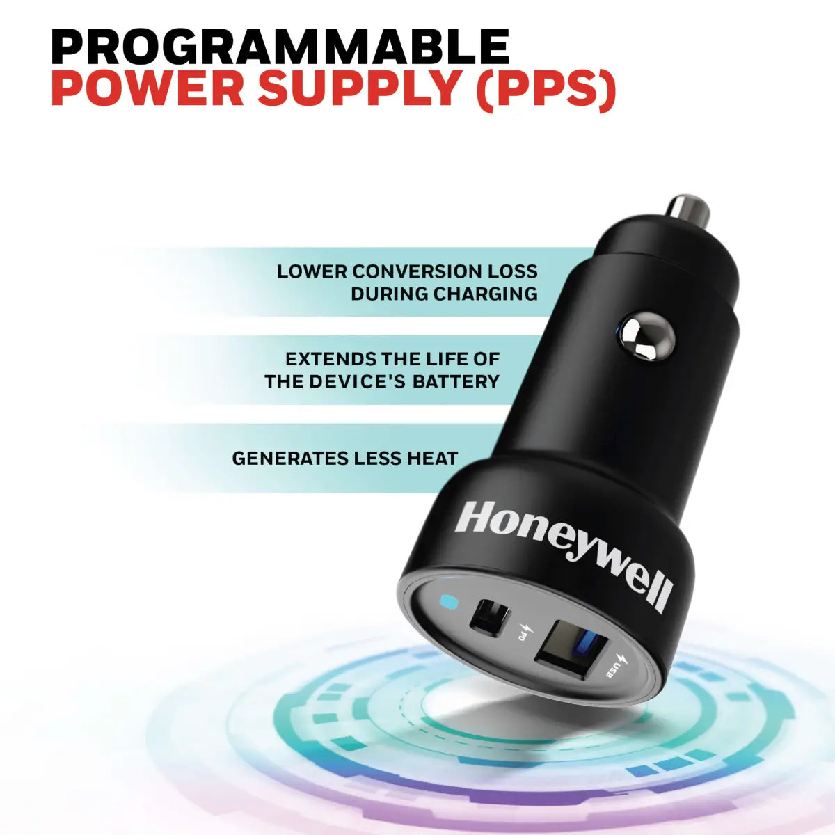หัวชาร์จบนรถยนต์ Honeywell Micro CLA 18W PD Smart Car Charger สีดำ