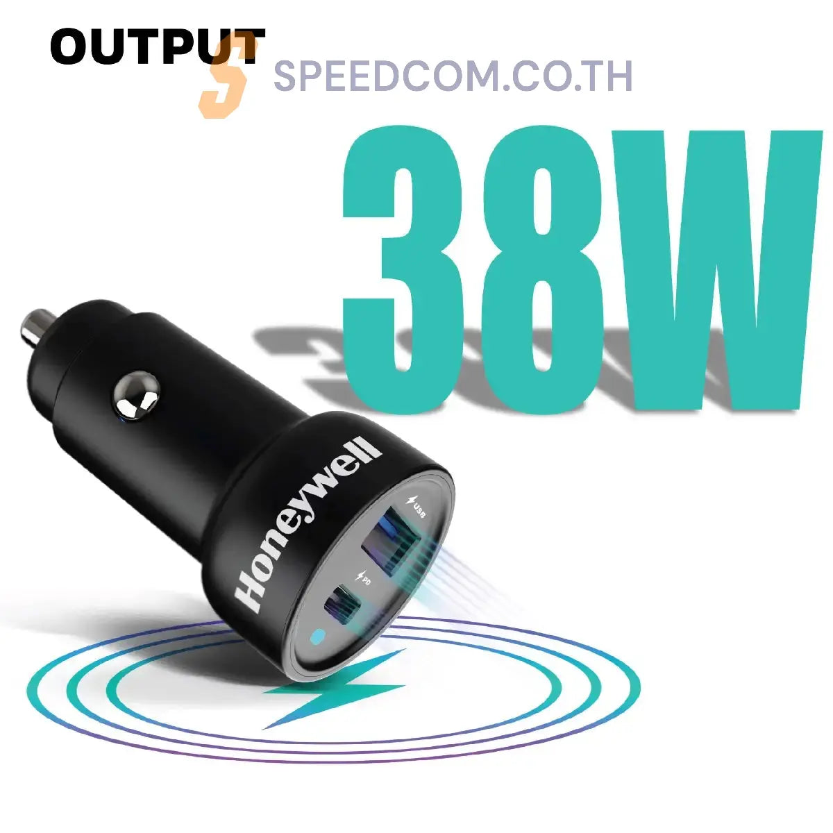 หัวชาร์จบนรถยนต์ Honeywell Micro CLA 38W PD Smart Car Charger สีดำ