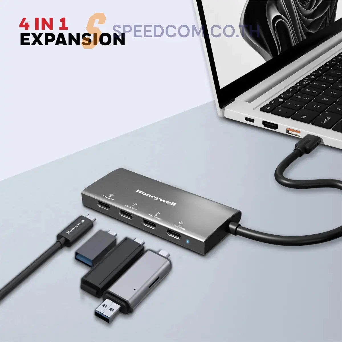 ยูเอสบีฮับ Honeywell Momentum Type C to 4 Port Type C Hub