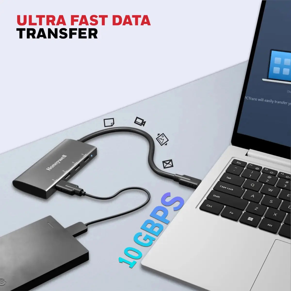 ยูเอสบีฮับ Honeywell Momentum Type C to 4 Port Type C Hub