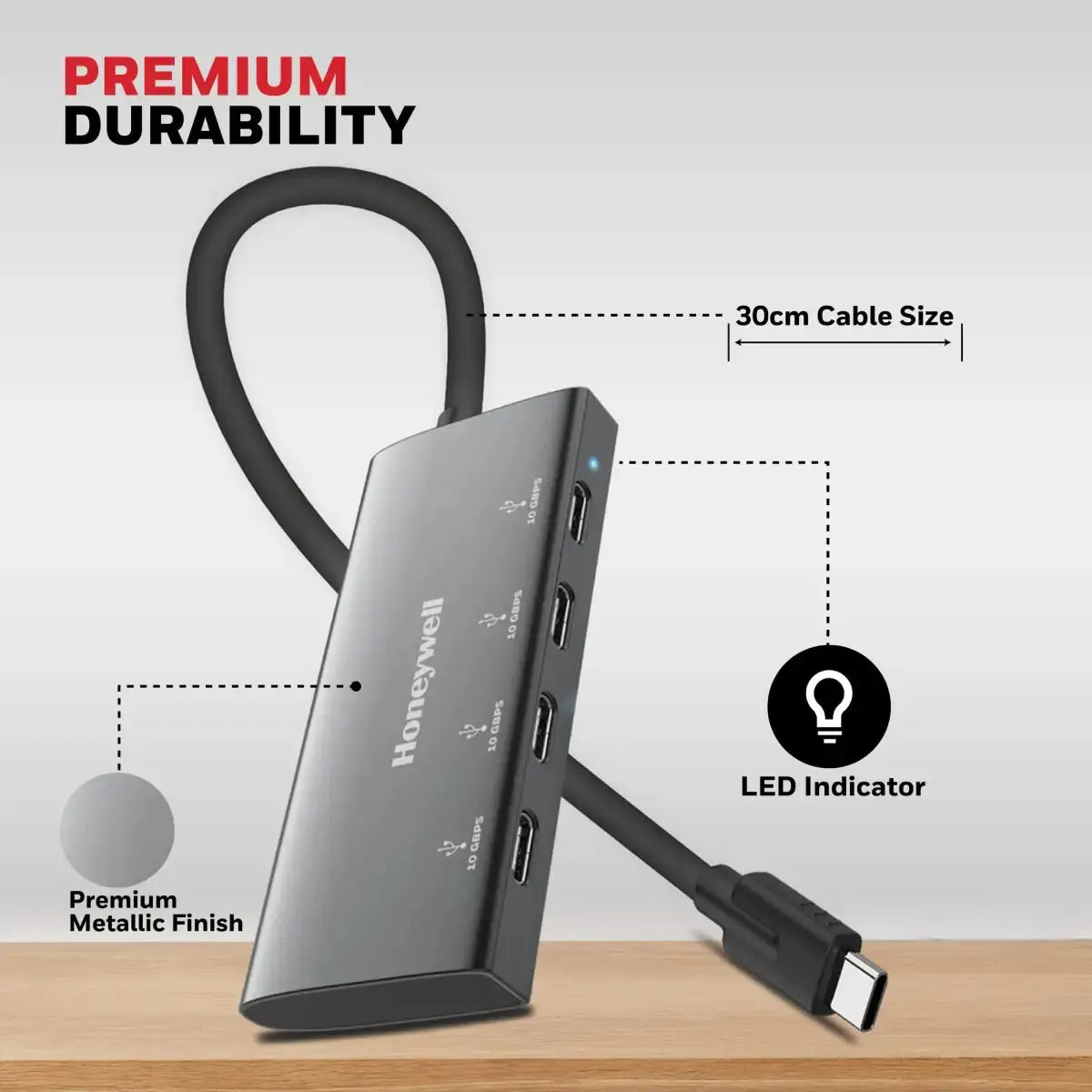 ยูเอสบีฮับ Honeywell Momentum Type C to 4 Port Type C Hub
