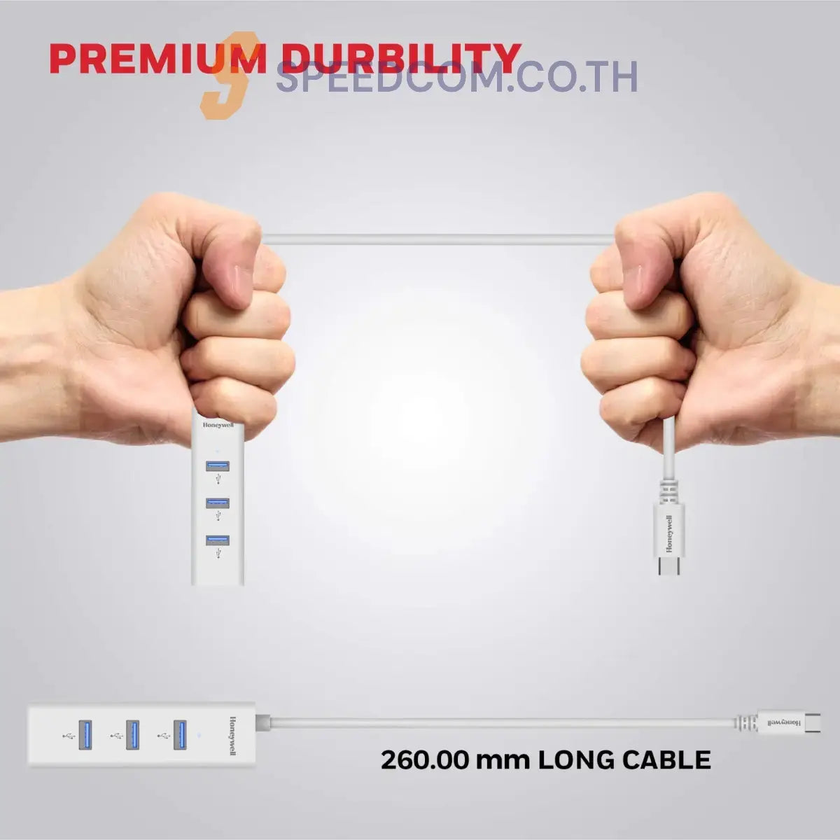 ยูเอสบีฮับ Honeywell Momentum Type C to 4 Port USB 3.0 Hub สีขาว