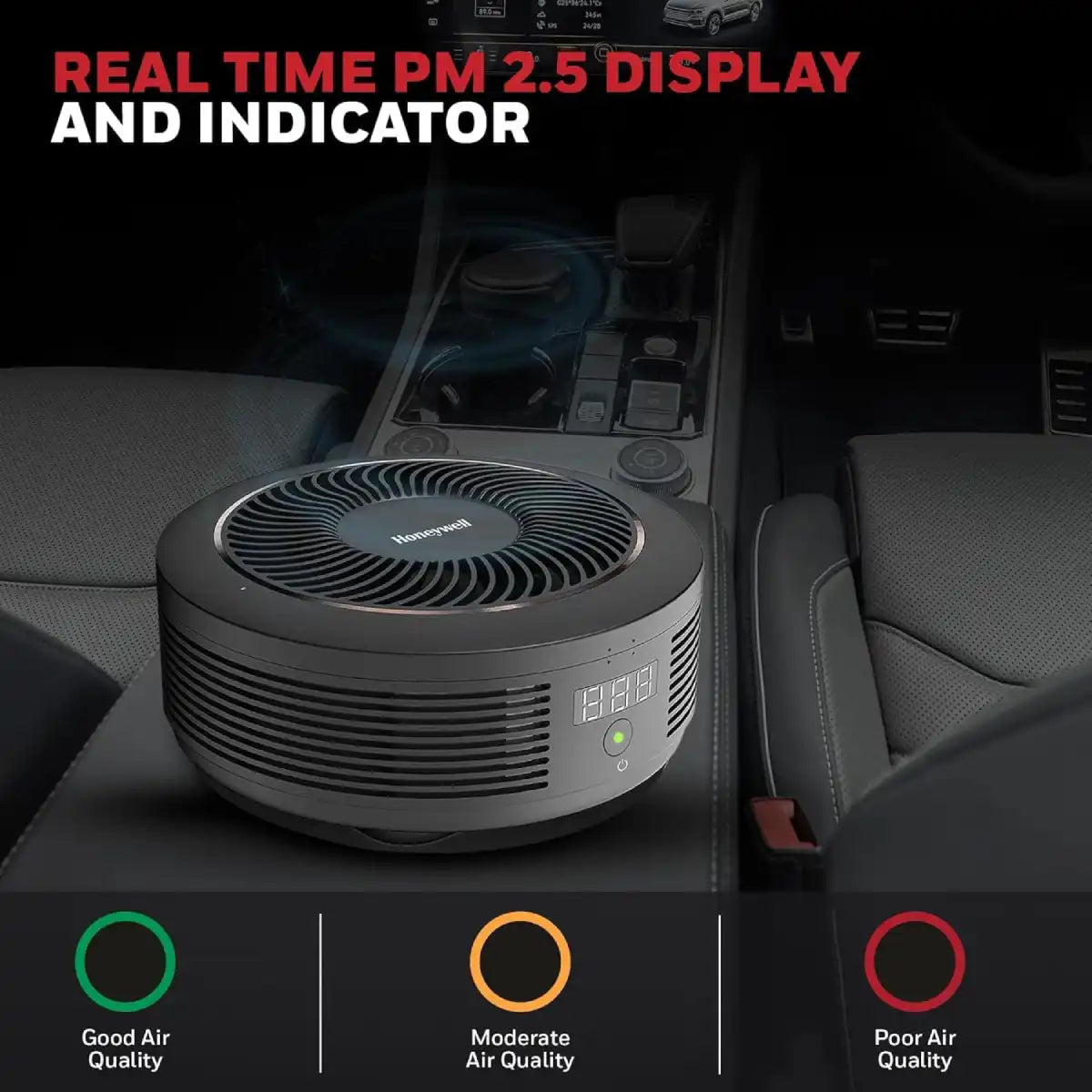 เครื่องฟอกอากาศในรถยนต์ Honeywell Move Pure 4 Car Air Purifier สีดำ