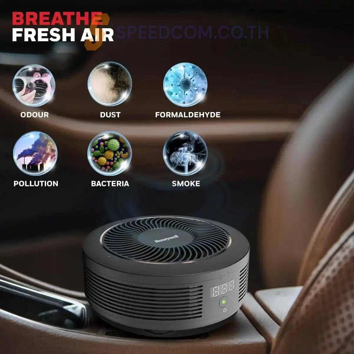 เครื่องฟอกอากาศในรถยนต์ Honeywell Move Pure 4 Car Air Purifier สีดำ