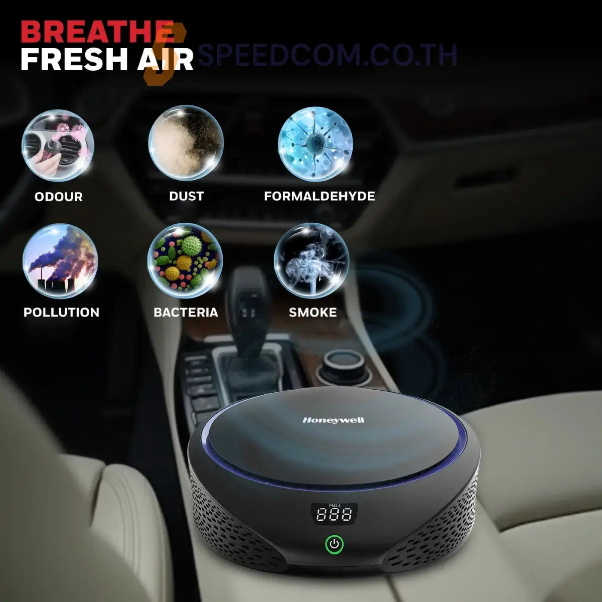 เครื่องฟอกอากาศในรถบนต์ Honeywell Move Pure 5 Car Air Purifier สีดำ