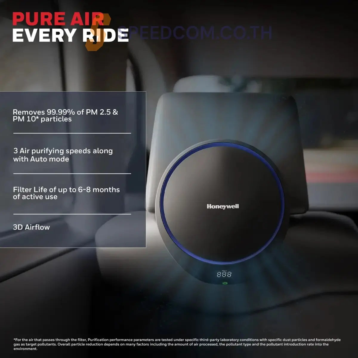 เครื่องฟอกอากาศในรถบนต์ Honeywell Move Pure 5 Car Air Purifier สีดำ
