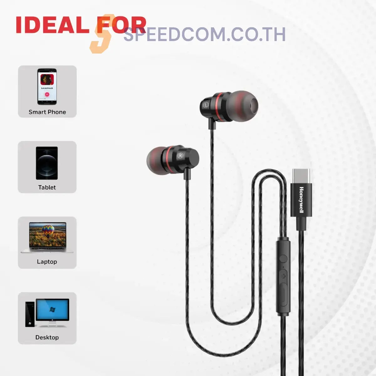 หูฟังอินเอียร์ Honeywell Suono P60 Wired Earphones - SpeedCom