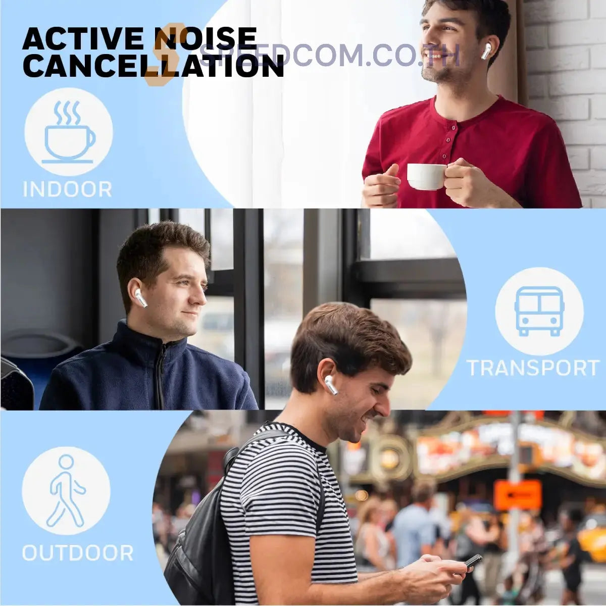 หูฟังอินเอียร์ไร้สาย Honeywell Trueno U5100 Truly Wireless ANC Earbuds