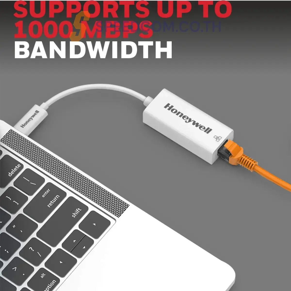 อุปกรณ์แปลงสัญญาณ Honeywell Type C to Gigabit Ethernet Adapter สีขาว