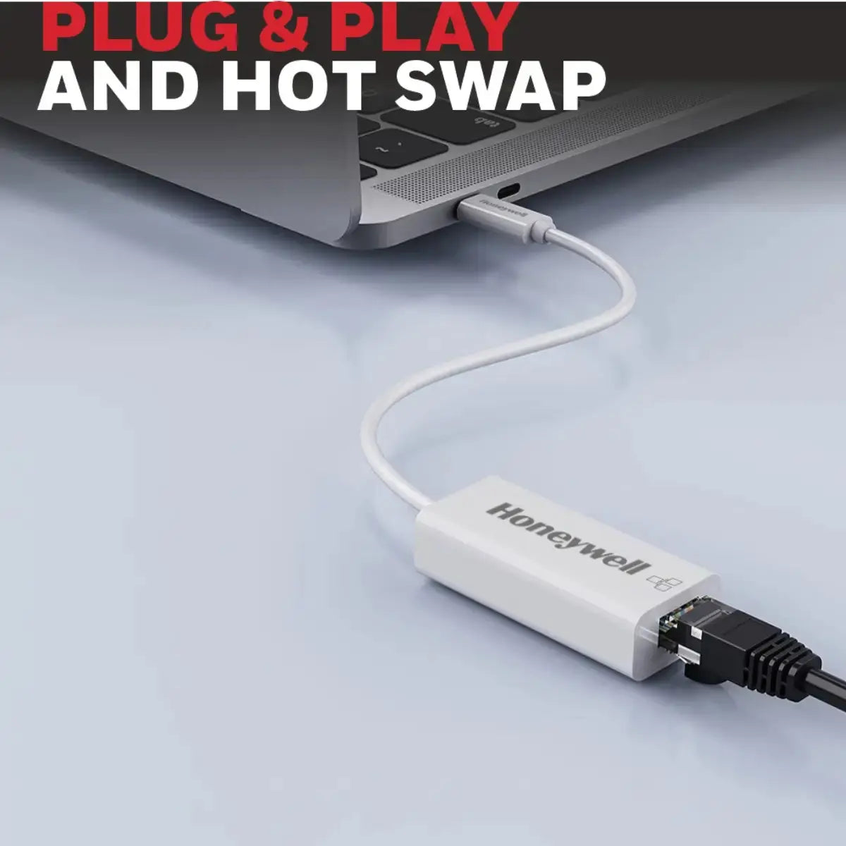 อุปกรณ์แปลงสัญญาณ Honeywell Type C to Gigabit Ethernet Adapter สีขาว