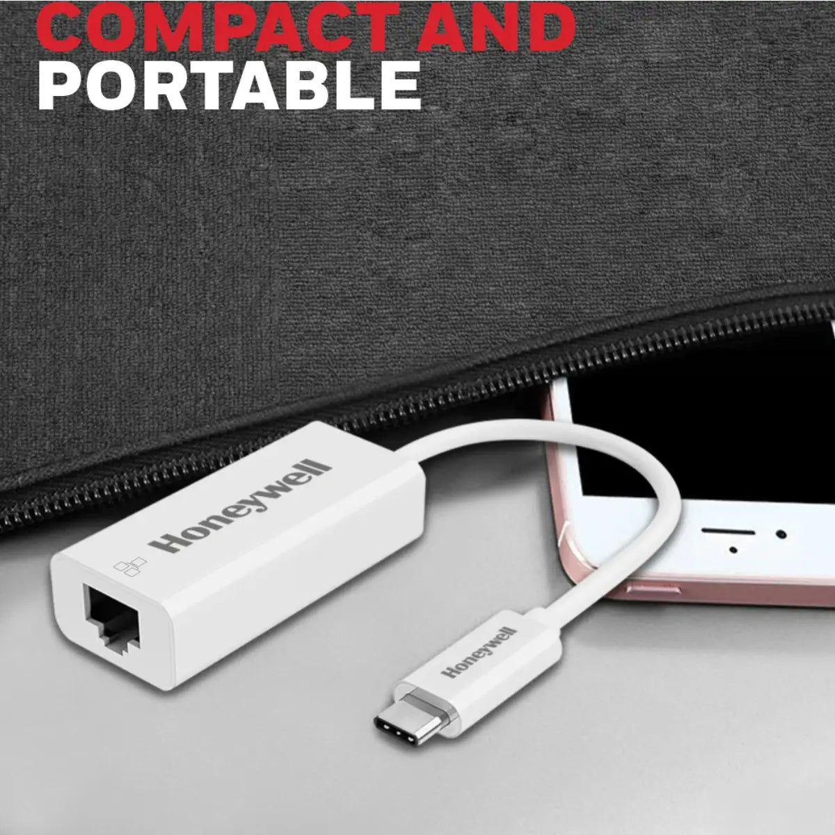 อุปกรณ์แปลงสัญญาณ Honeywell Type C to Gigabit Ethernet Adapter สีขาว