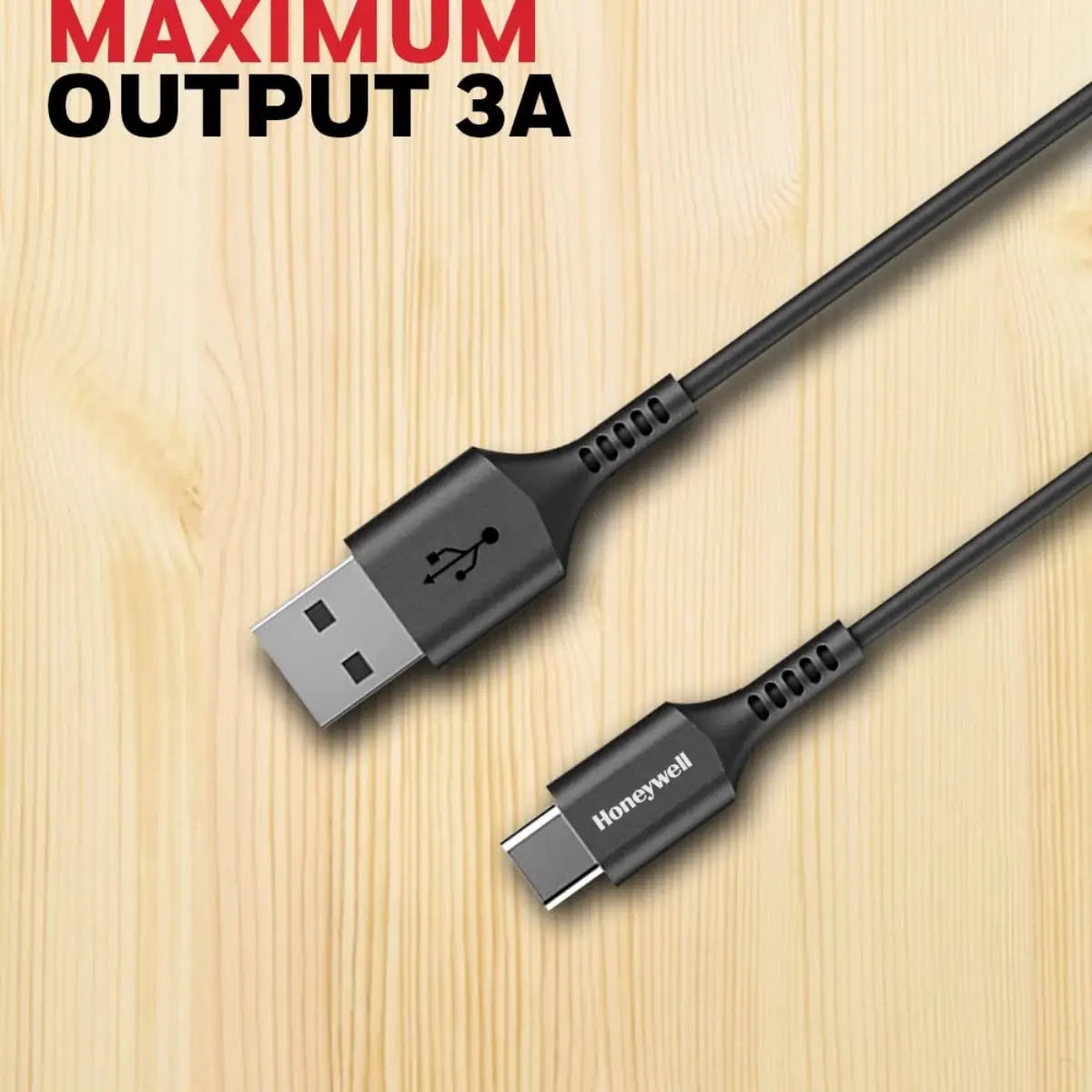 สายชาร์จ Honeywell USB 2.0 to Type C cable 1.8Mtr สีดำ