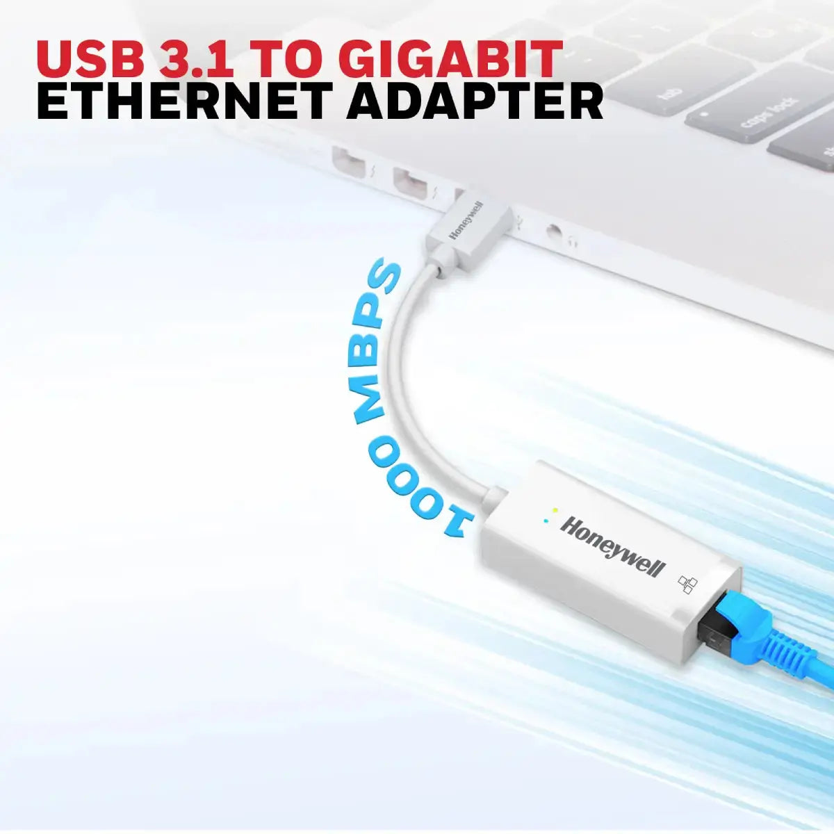 อุปกรณ์แปลงสัญญาณ Honeywell USB 3.1 to Gigabit Ethernet Adapter สีขาว