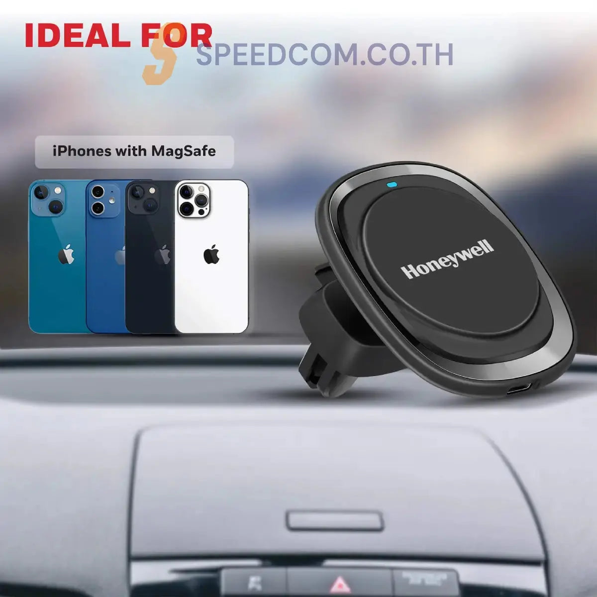แท่นชาร์จบนรถยนต์ Honeywell Zest MagSafe Phone Mount Car Charger - SpeedCom