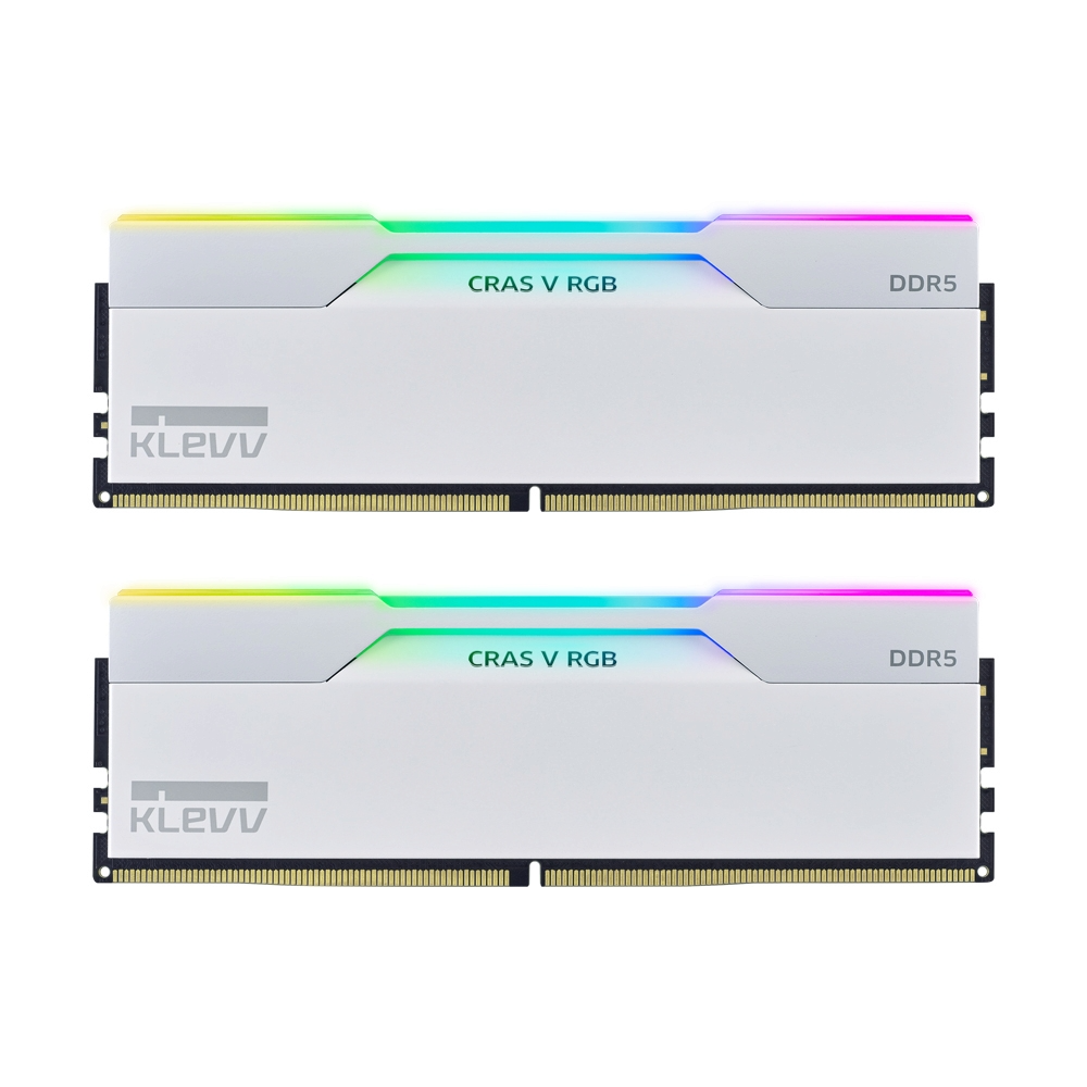 หน่วยความจำ แรม พีซี KLEVV CRAS V RGB DDR5 128GB (64GBx2) 6000MHz สีขาว - SpeedCom