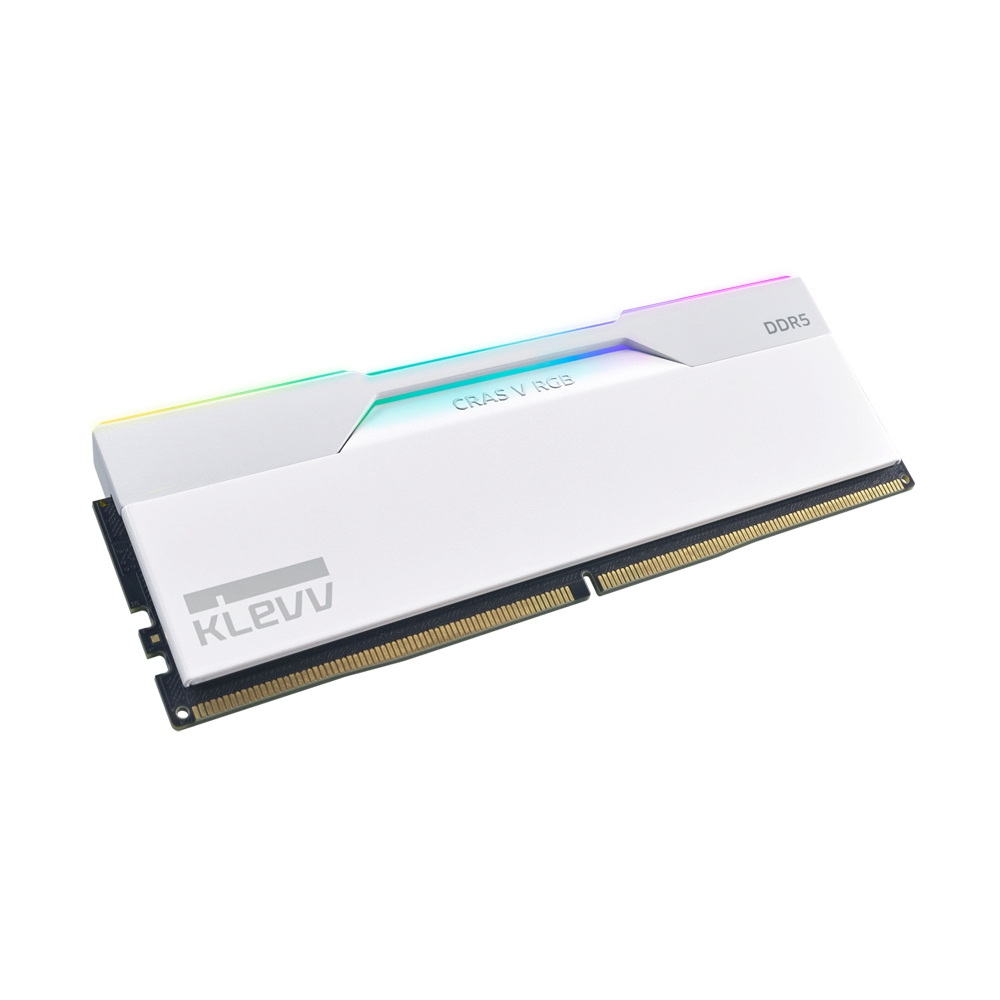 หน่วยความจำ แรม พีซี KLEVV CRAS V RGB DDR5 128GB (64GBx2) 6000MHz สีขาว - SpeedCom