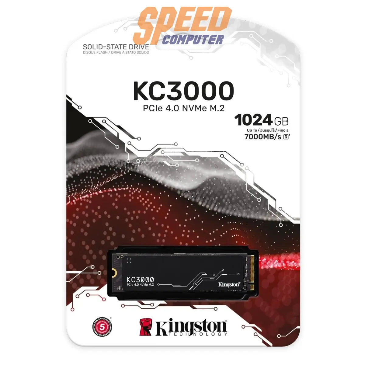 เอสเอสดี Kingston KC3000 1TB PCIe 4x4/NVMe M.2 2280 SKC3000S/1024G - SpeedCom