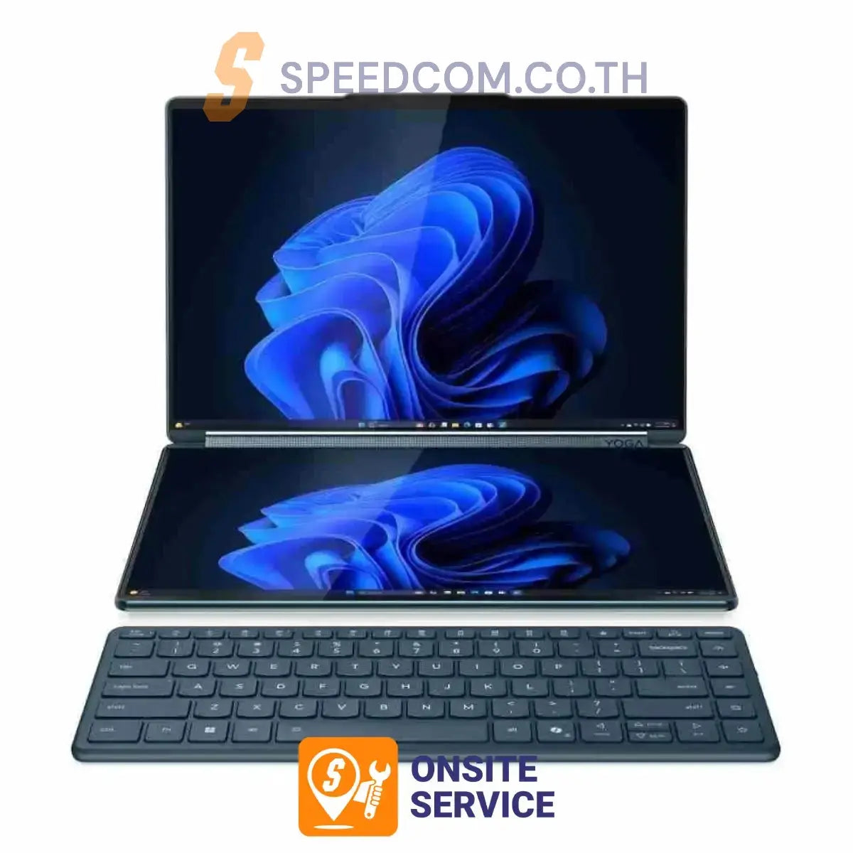 โน๊ตบุ๊ค Lenovo Yoga Book 9 14IAH10-83KJ002ATA Ultra 9 สีน้ำเงิน (Tidal Teal)SpeedCom