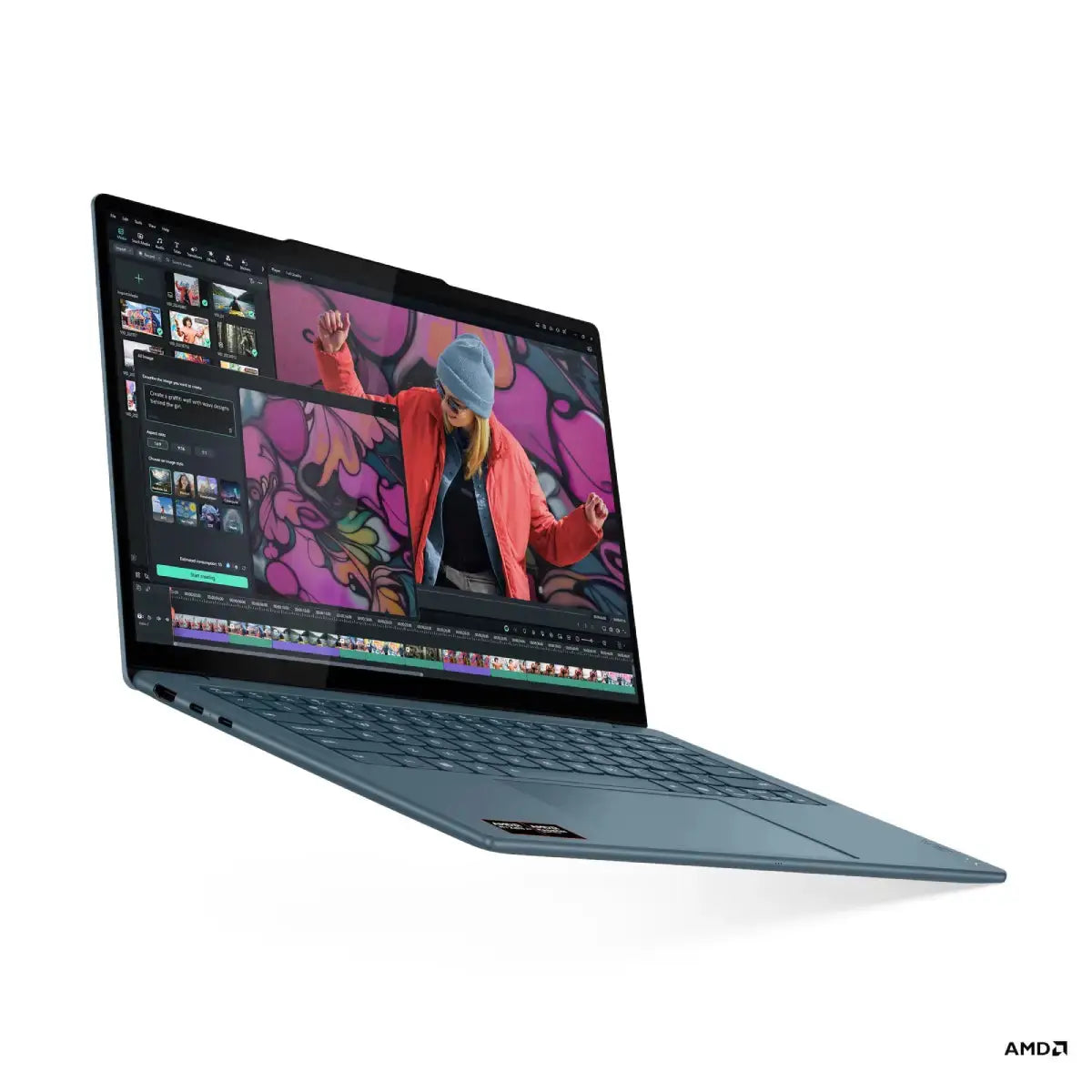 โน๊ตบุ๊ค Lenovo Yoga Slim 7 14AKP10-83JY0036TA Ryzen AI 7 สีน้ำเงินอมเขียว (Tidal Teal)