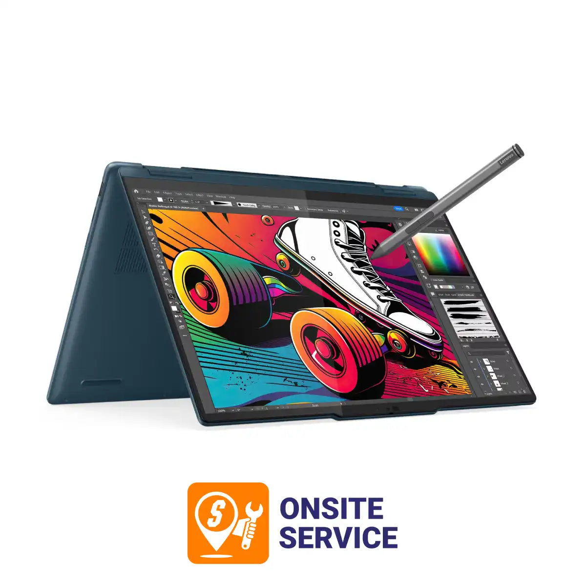 โน๊ตบุ๊ค Lenovo Yoga 7 14IML9-83DJ001MTA Ultra5 สีน้ำเงิน (Tidal Teal)SpeedCom