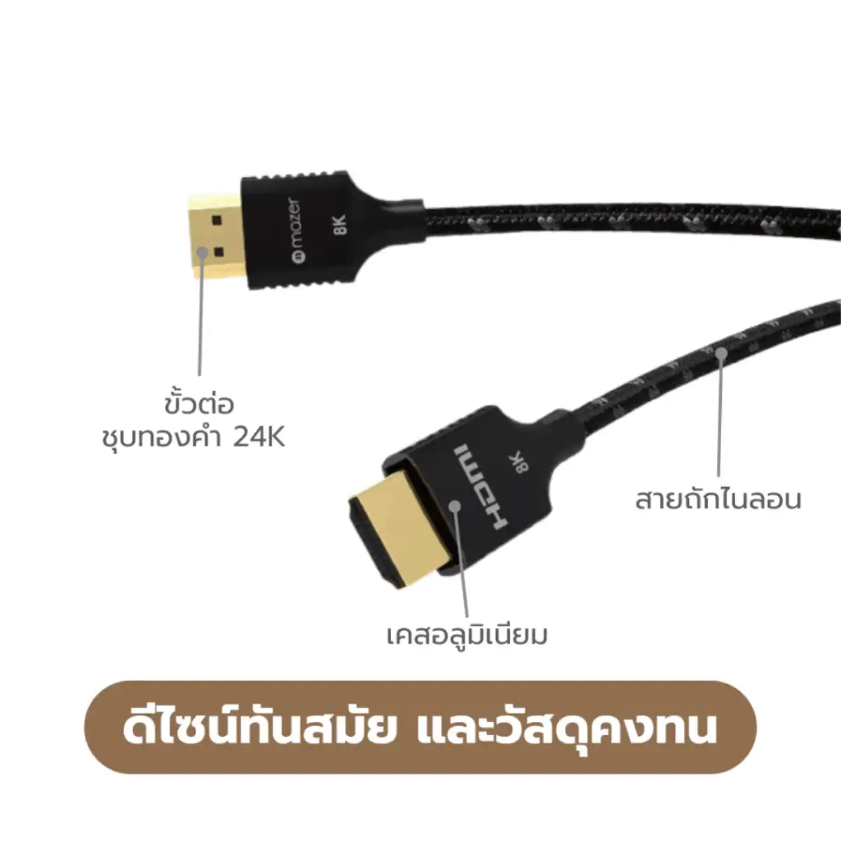 สายต่อจอคอมพิวเตอร์ Mazer HDMI to HDMI V2.1 8K cable 2m-3m