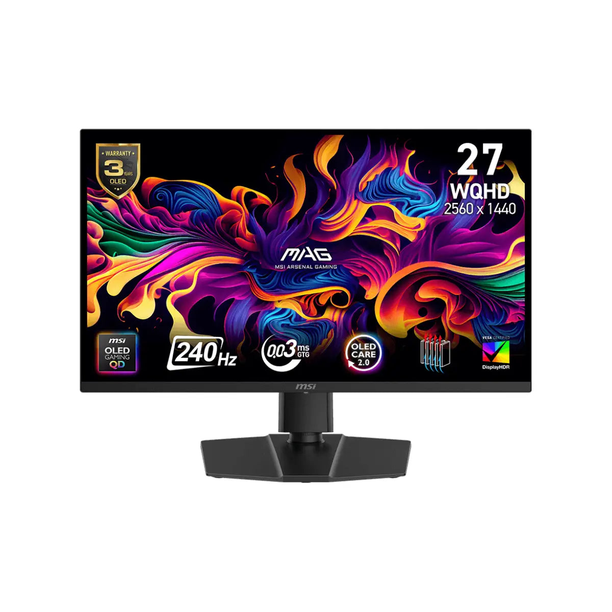 จอมอนิเตอร์ MSI MAG 273QP X24 26.5" QD OLED 240Hz สีดำ - Speedcom