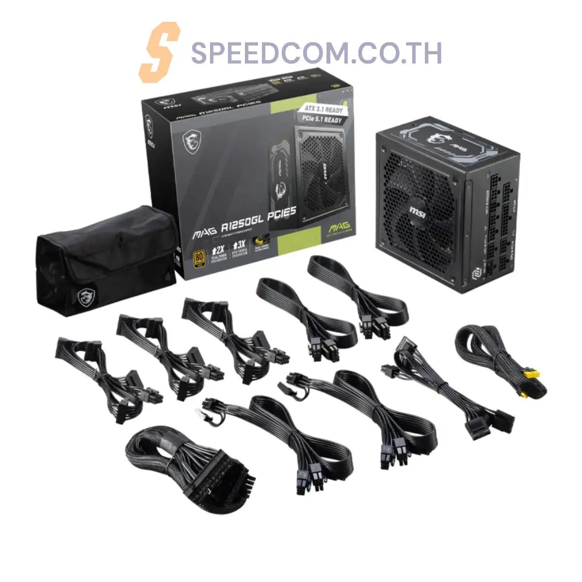 อุปกรณ์จ่ายไฟ MSI MEG A1250GL PCIE5 80 Plus Gold 1250W
