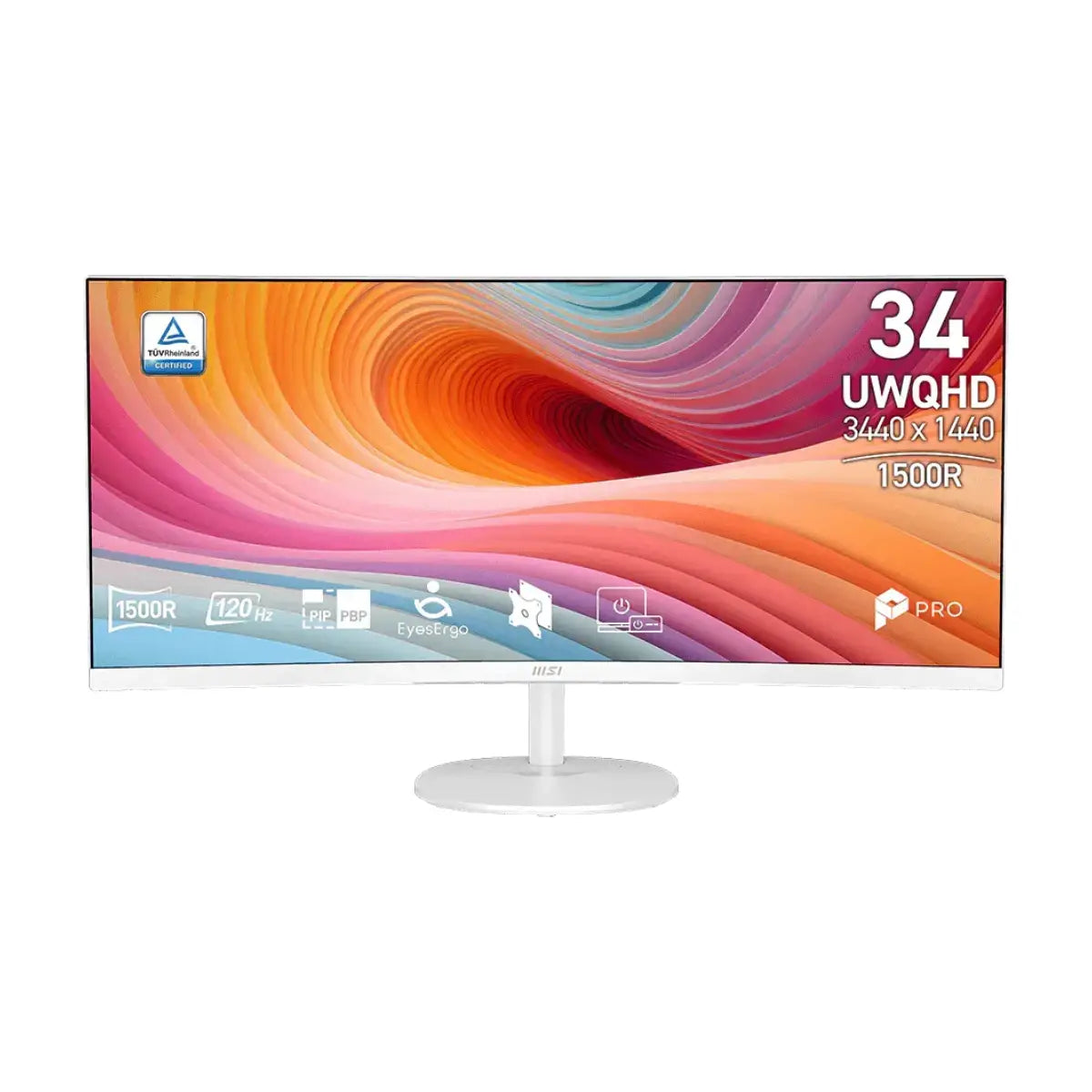 จอมอนิเตอร์ MSI PRO MP341CQW E12 34.0" VA 2K 120Hz สีขาว - SpeedCom