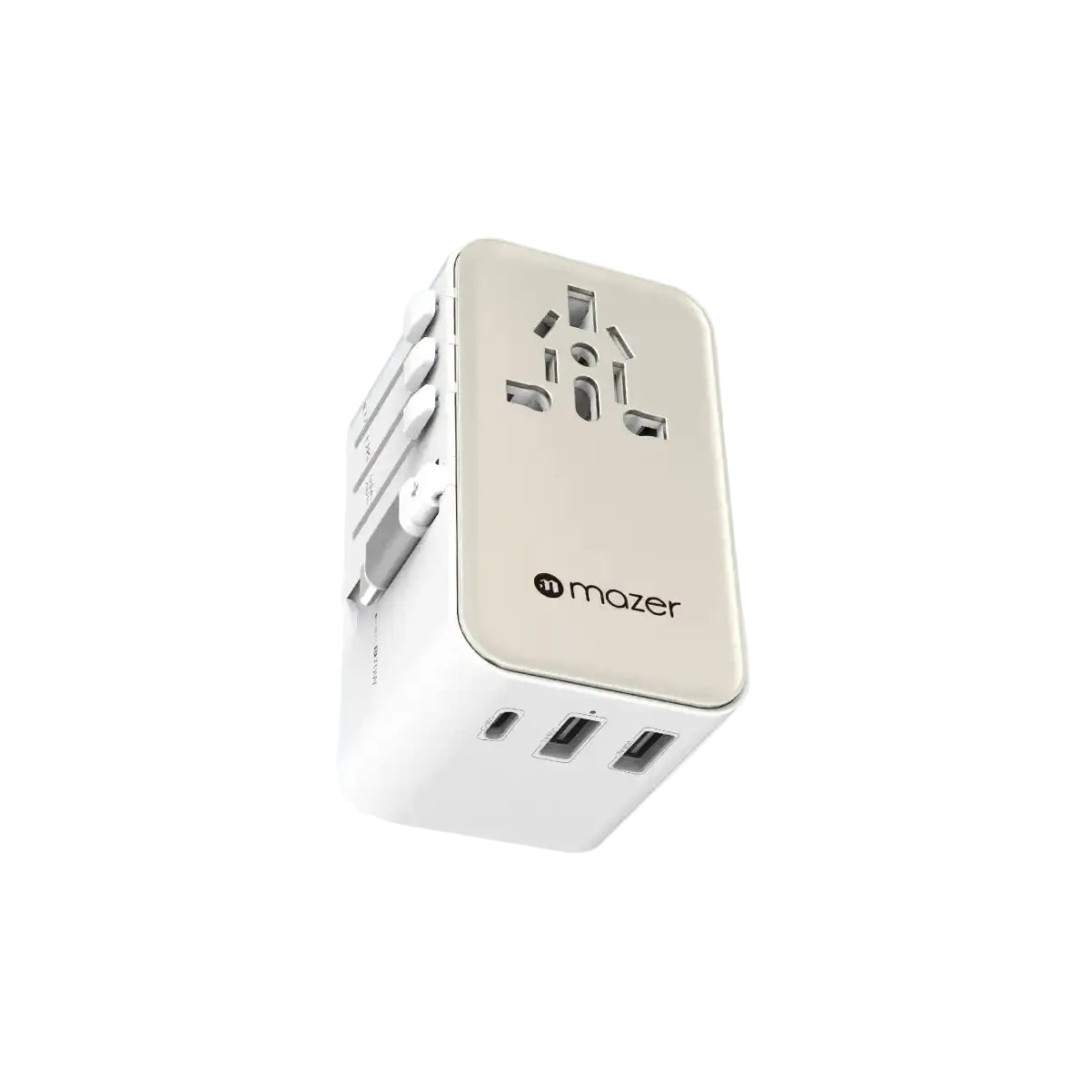 หัวแปลงปลั๊กไฟ Mazer M-IFTravel370-WT Travel 2400W PD70W 2USB