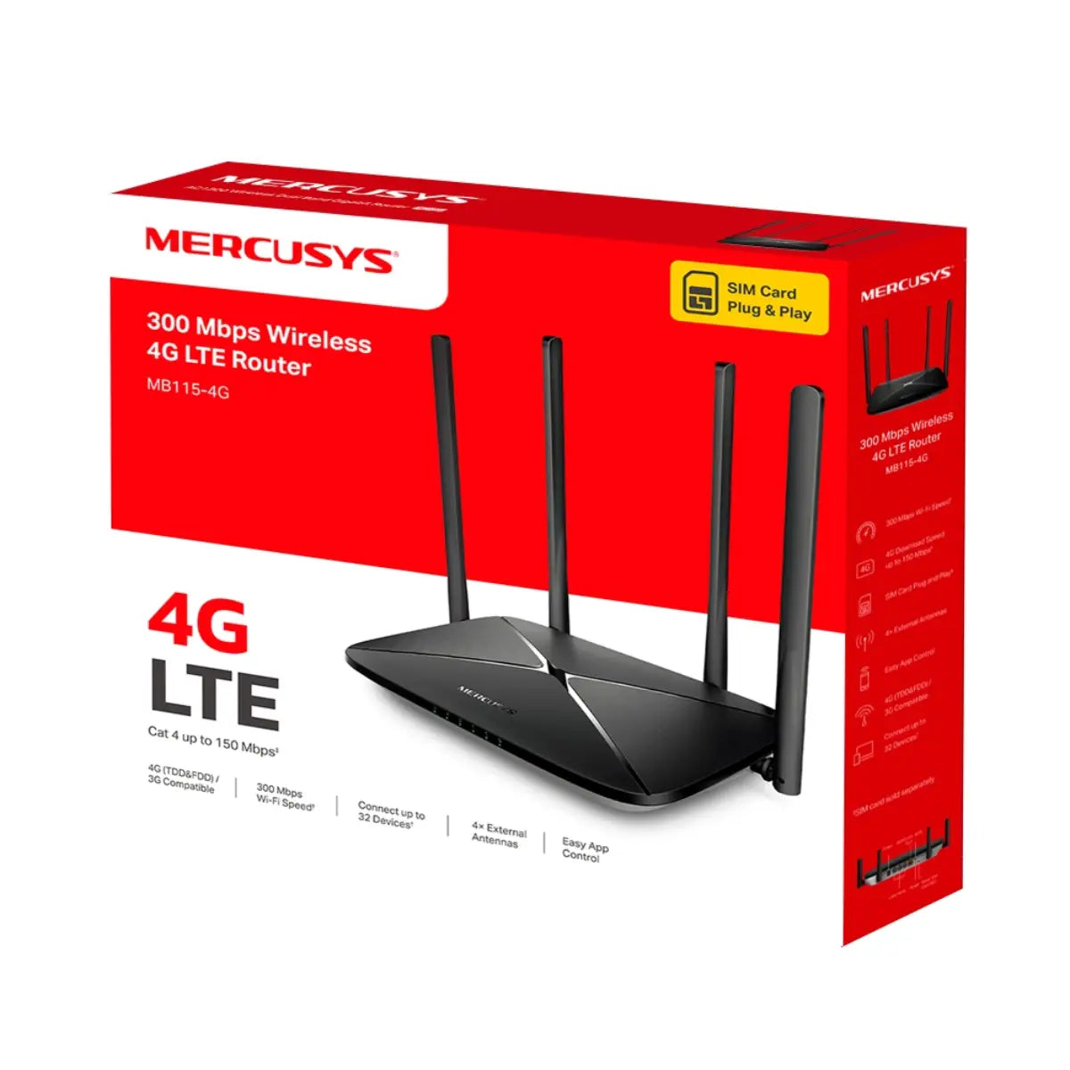 เราเตอร์ Mercusys MB115-4G 300 Mbps Wireless N 4G LTE Router