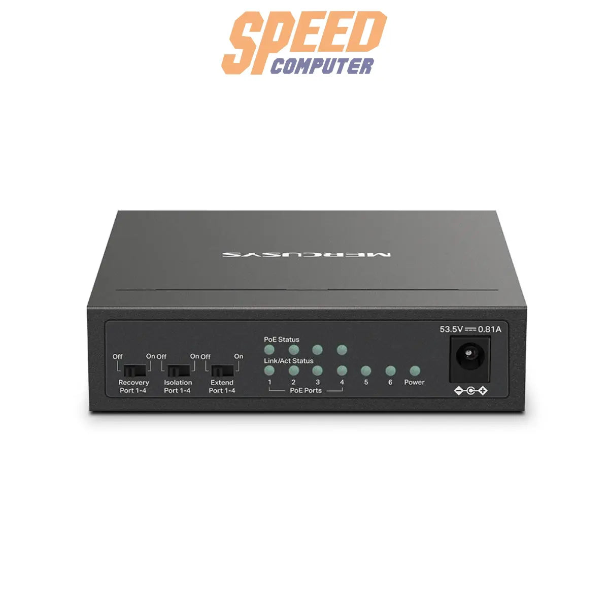สวิตช์ฮับ Mercusys MS106LP 6 - Port Desktop Switch with 4 - Port PoE+ สีดำ - SpeedCom