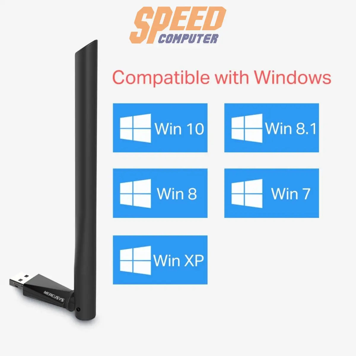อุปกรณ์รับสัญญาณ Mercusys MU6H AC650 Highgain Wireless DualBand USB Adapter สีดำ - SpeedCom