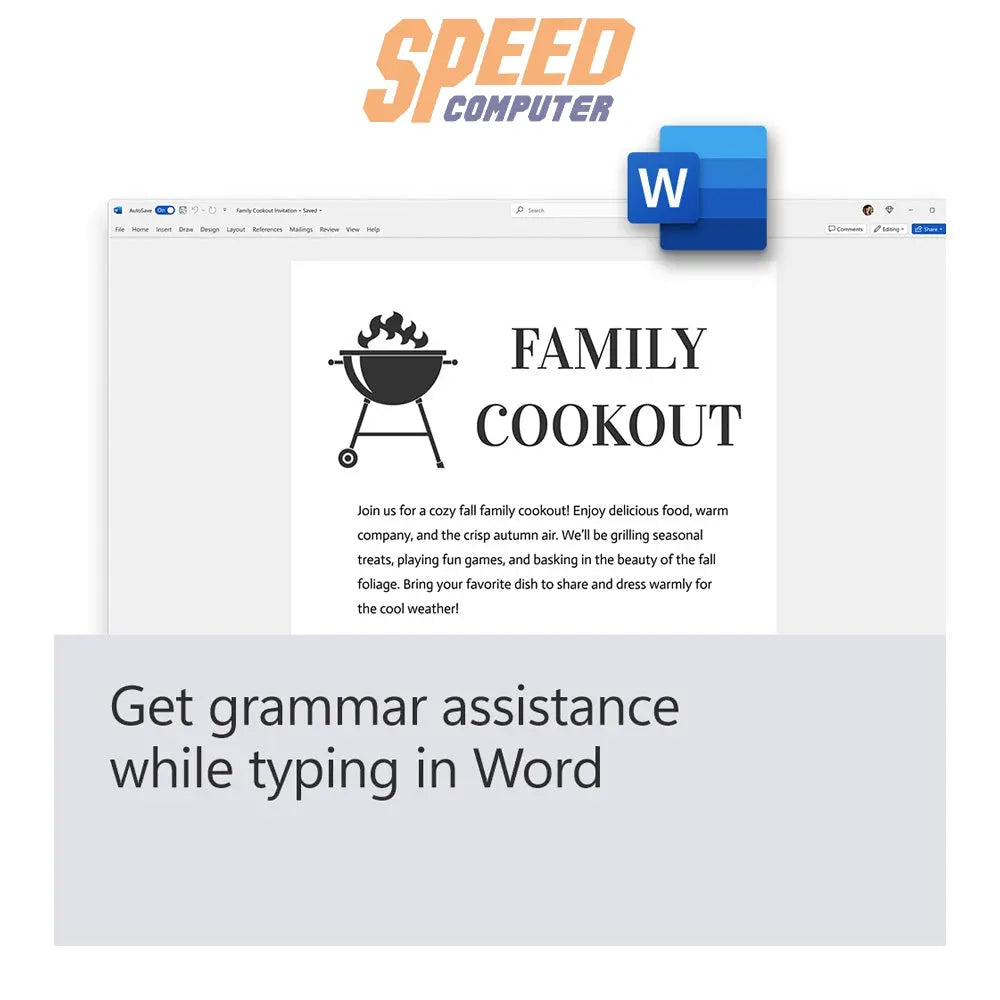 ซอฟต์แวร์ลิขสิทธิ์เเท้ Microsoft Office Home 2024 ESD (EP2-06796)SpeedCom