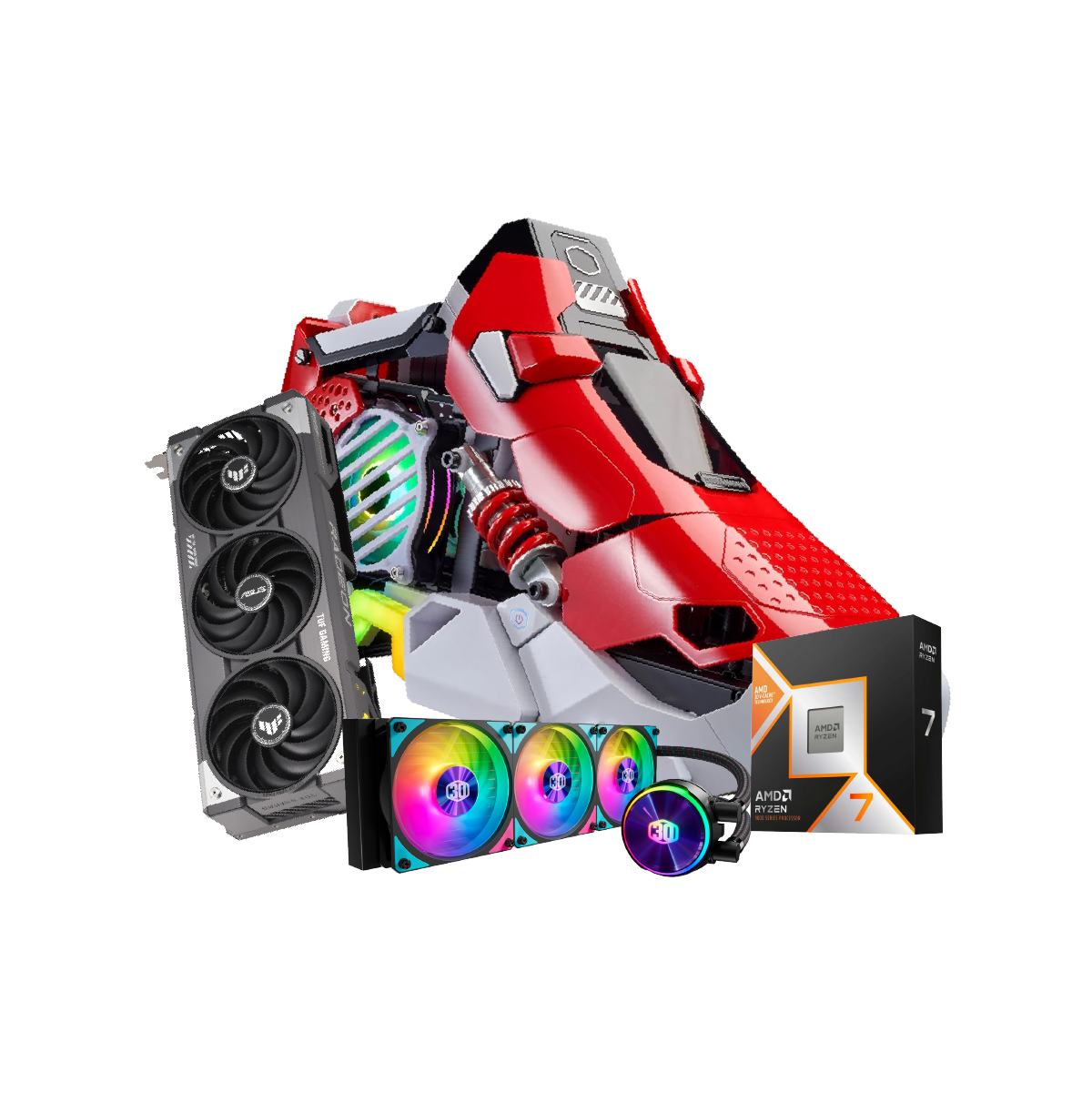 คอมประกอบ NINJA0817-R7-9800X3D-RX9070XT-DDR5-32G Powered By ASUS - SpeedCom