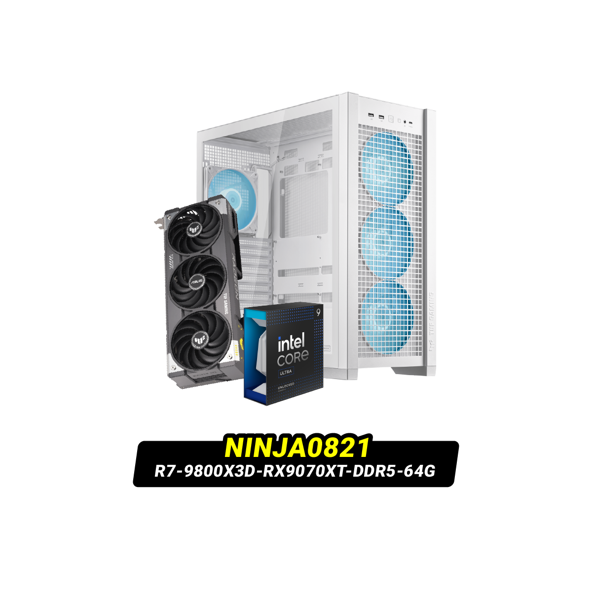 คอมประกอบ NINJA0821-R7-9800X3D-RX9070XT-DDR5-64G Powered By ASUS - SpeedCom