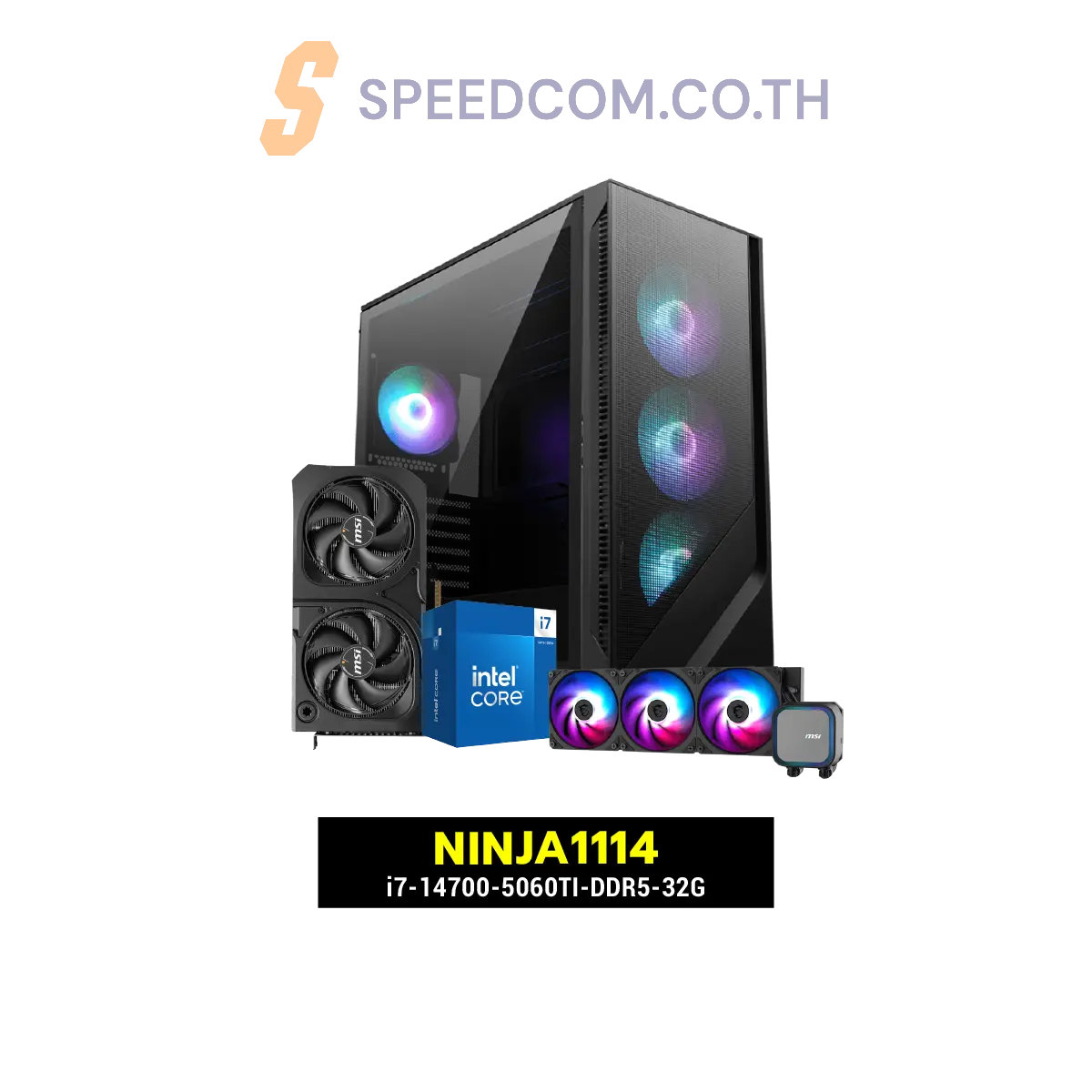 คอมประกอบ NINJA1114-i7-14700-5060TI-DDR5-32G Powered BY MSISpeedCom