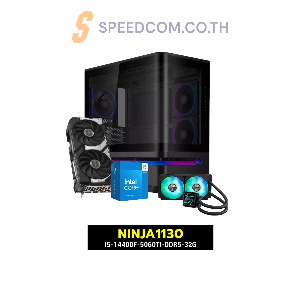 คอมประกอบ NINJA1130-I5-14400F-5060TI-DDR5-32G Powered BY ASUSSpeedCom