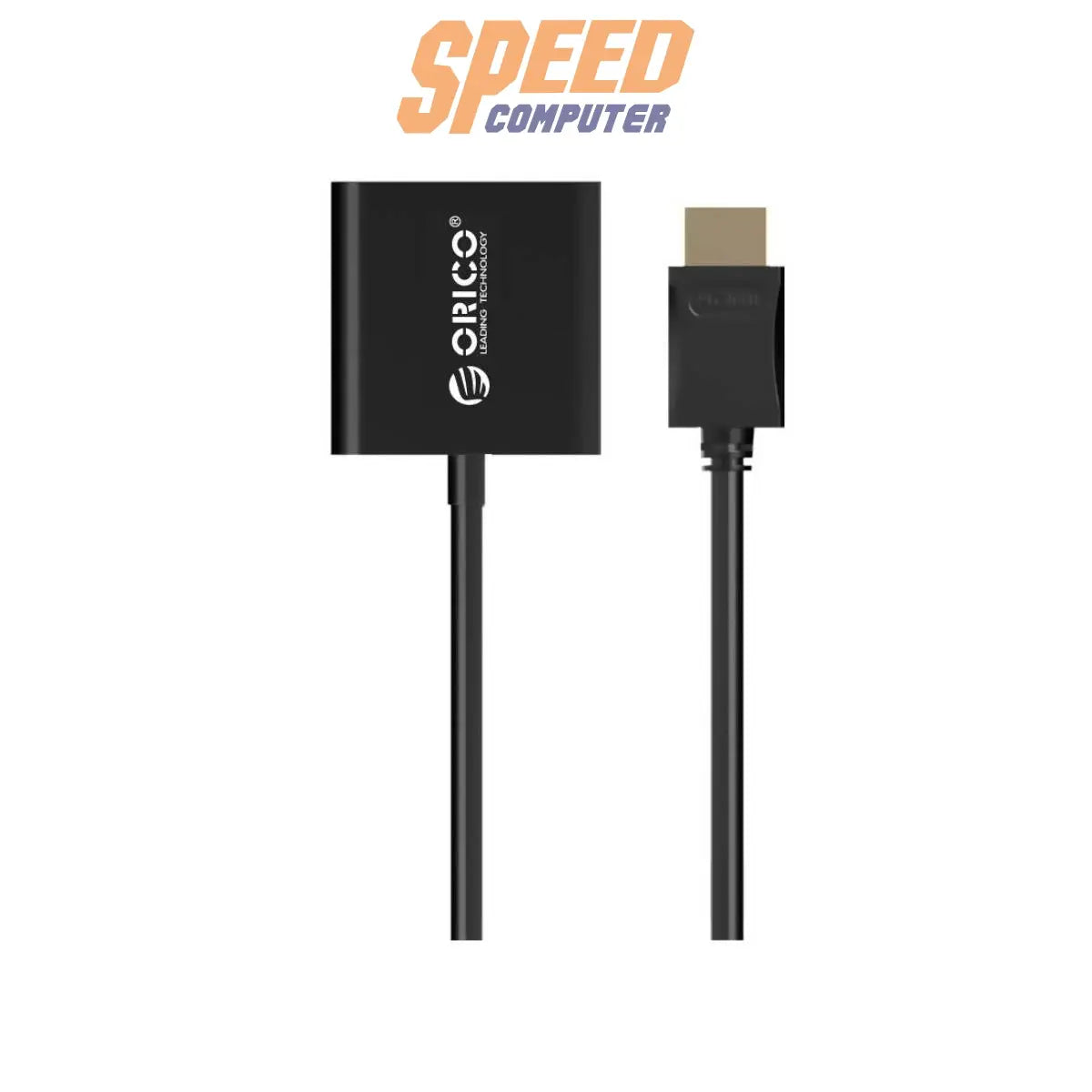 อุปกรณ์แปลงสัญญาณ ORICO รุ่น DHTV-C20-BK สายแปลงจาก HDMI Type-A เป็น VGA สำหรับเชื่อมต่อคอมพิวเตอร์กับโปรเจกเตอร์หรือจอแสดงผลรุ่นเก่า ใช้งานง่าย สีดำ