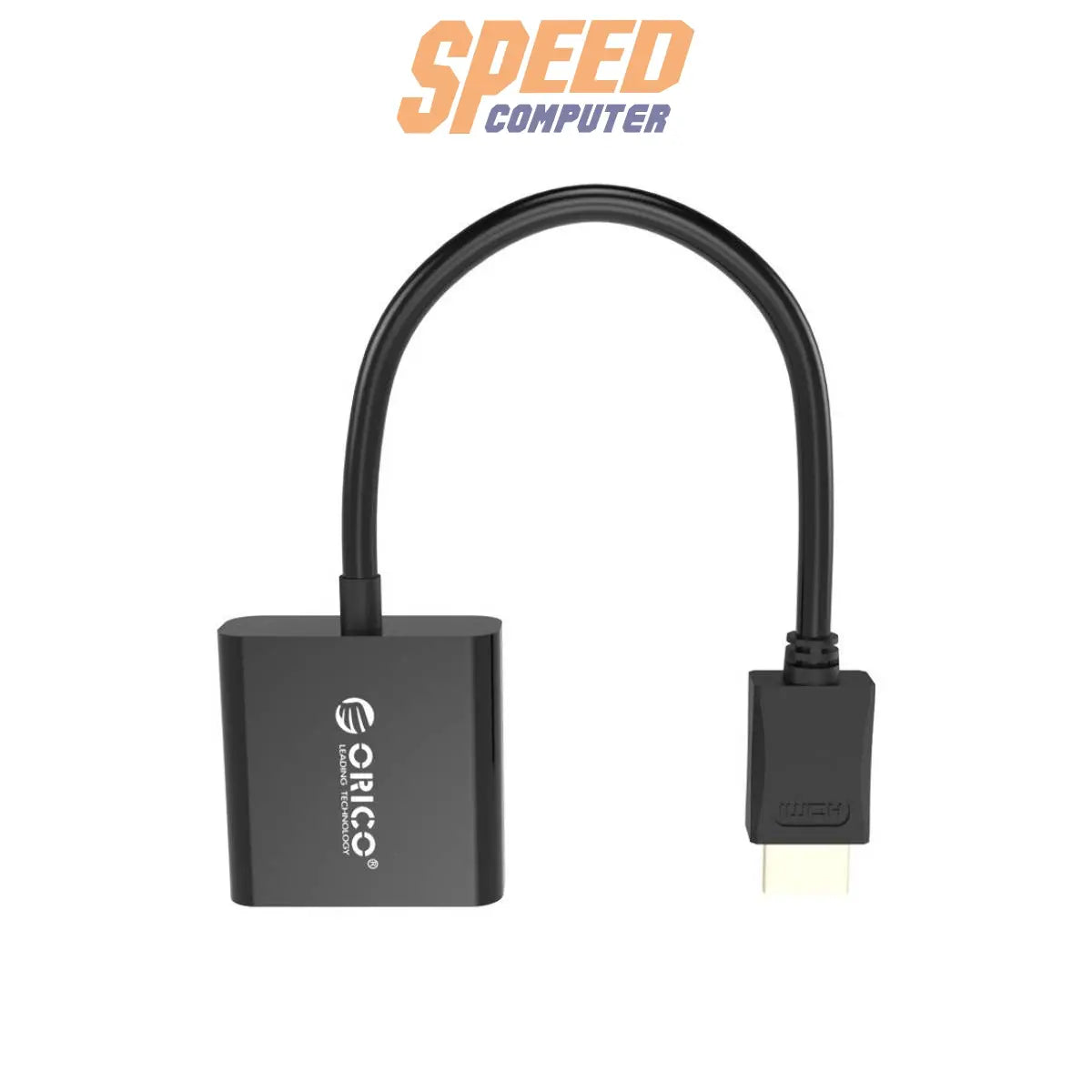อุปกรณ์แปลงสัญญาณ ORICO รุ่น DHTV-C20-BK สายแปลงจาก HDMI Type-A เป็น VGA สำหรับเชื่อมต่อคอมพิวเตอร์กับโปรเจกเตอร์หรือจอแสดงผลรุ่นเก่า ใช้งานง่าย สีดำ