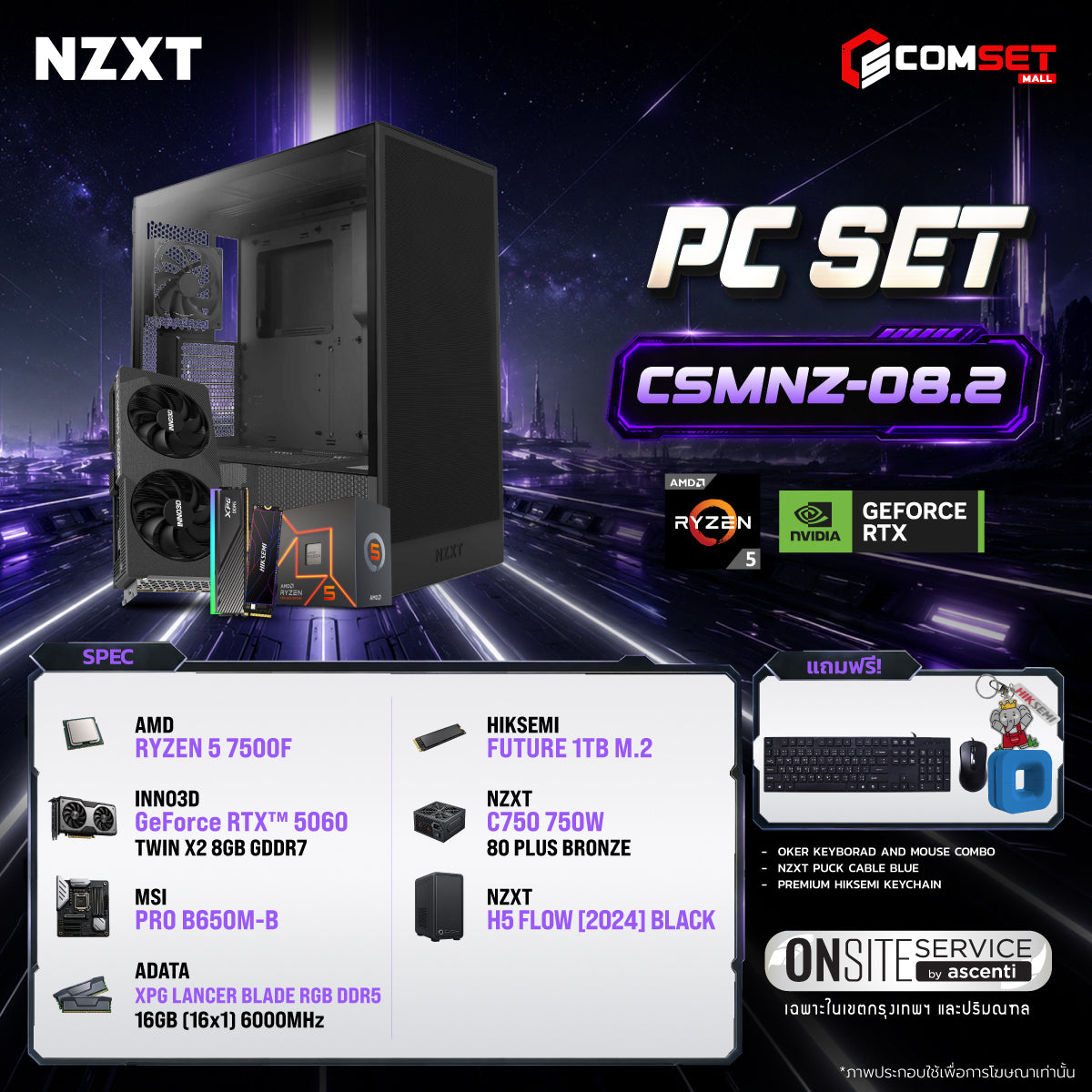 คอมประกอบ PC SPOL- NZXT SET CSMNZ-08.2SpeedCom