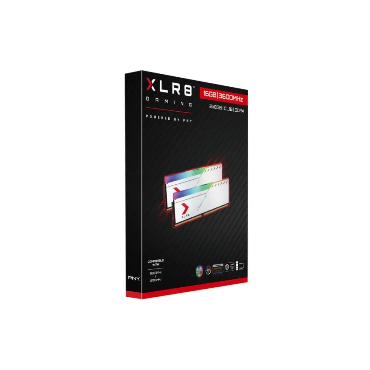 หน่วยความจำ แรม พีซี PNY XLR8 RGB DDR4 3600MHz 16GB(8GBx2) สีเงิน - SpeedCom