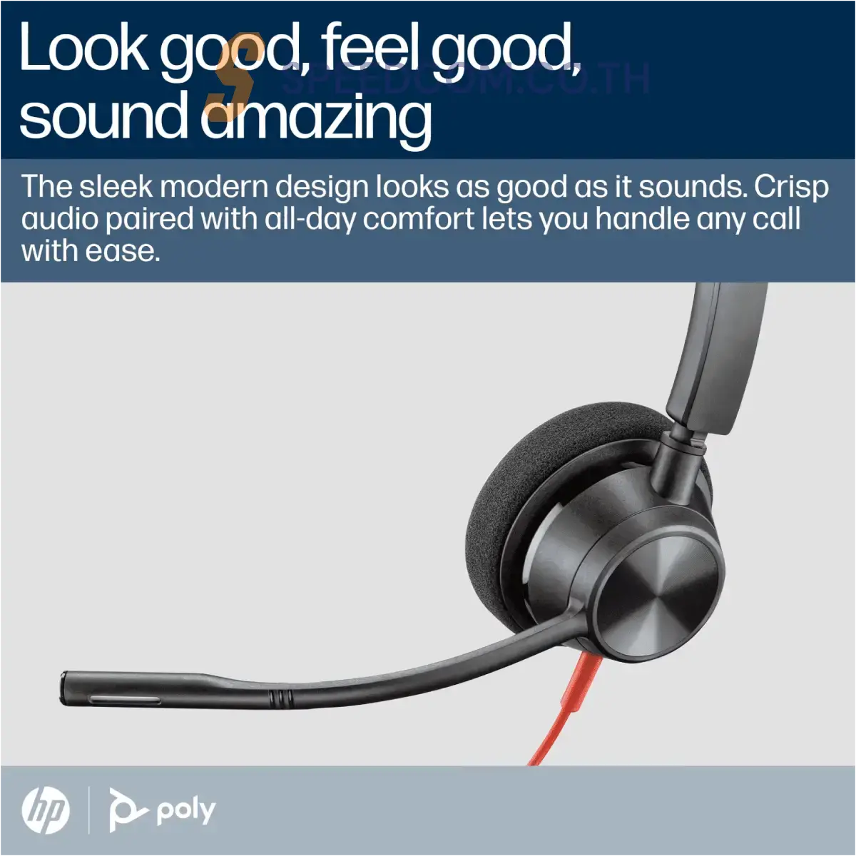 หูฟัง Poly Blackwire 3320 (8X220AA) USB-C Headset +USB-C/A Adapter