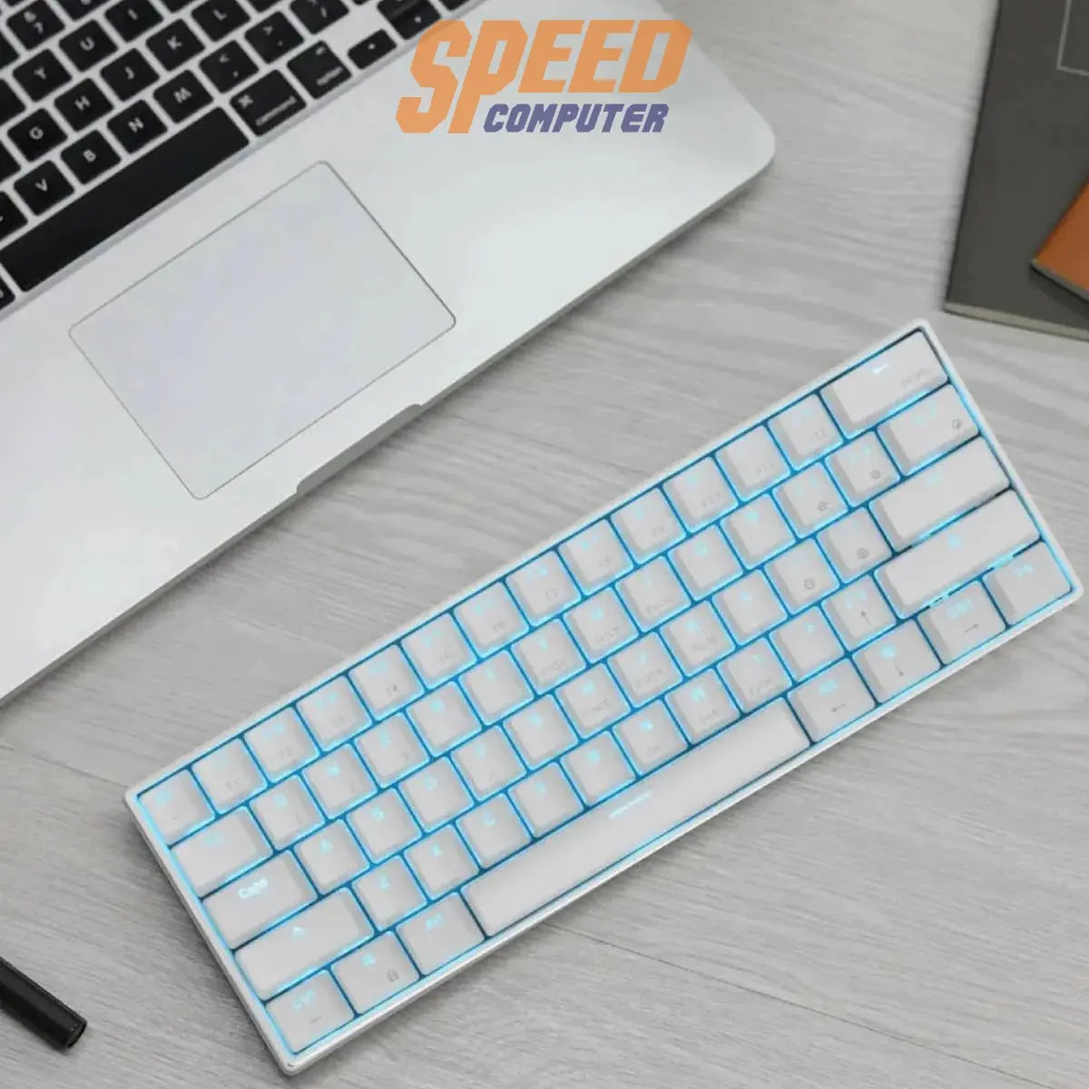 คีย์บอร์ด ROYAL KLUDGE RK61 WH WL BLUE SW สีขาว - SpeedCom