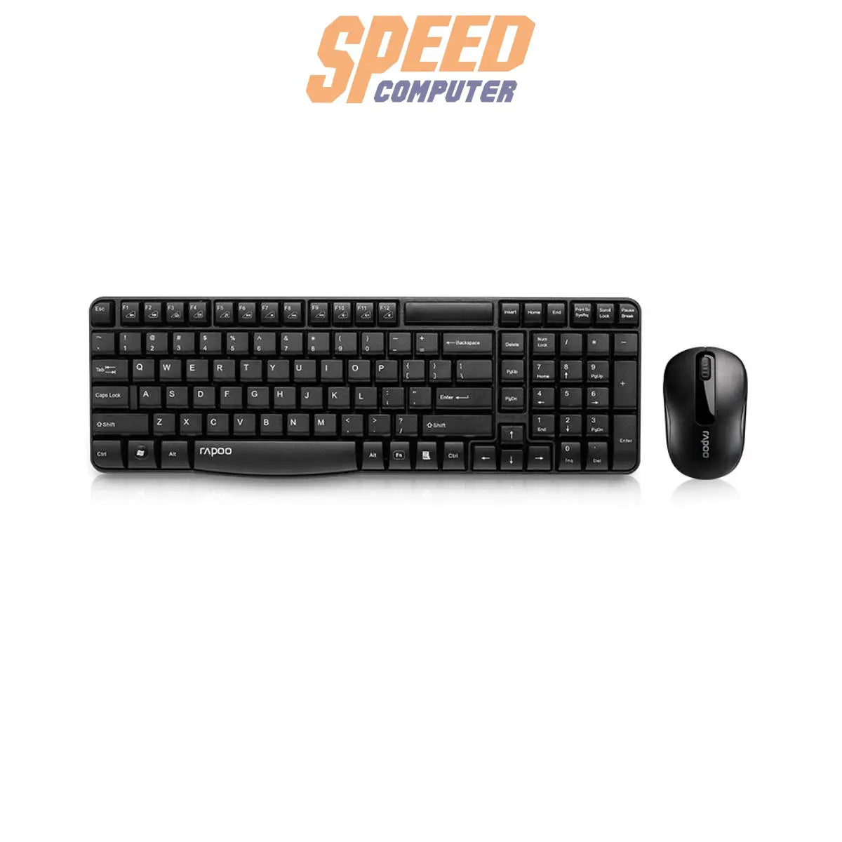 คีย์บอร์ดและเมาส์ไร้สาย Rapoo KB - X1800S - BK WIRELESS - SpeedCom