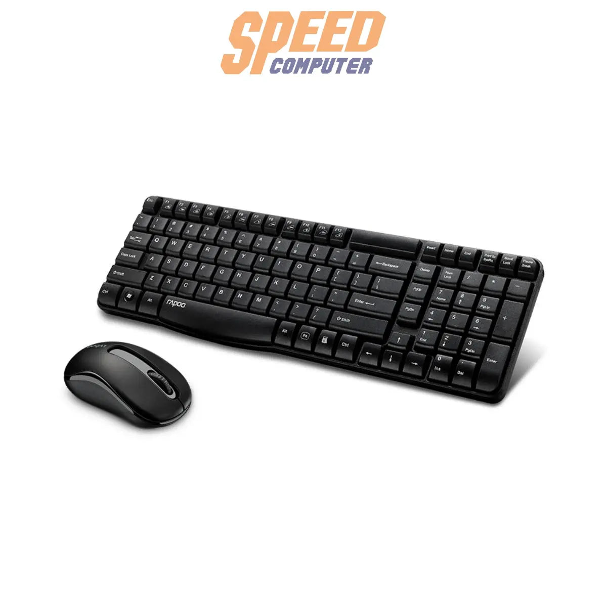คีย์บอร์ดและเมาส์ไร้สาย Rapoo KB - X1800S - BK WIRELESS - SpeedCom