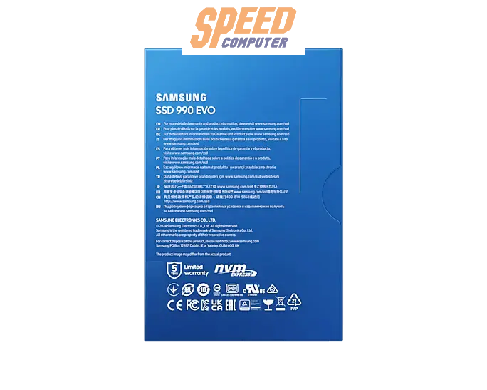 เอสเอสดี SAMSUNG 990 EVO 1TB PCIe 4x4/NVMe M.2 2280 MZ - V9E1T0BW - SpeedCom