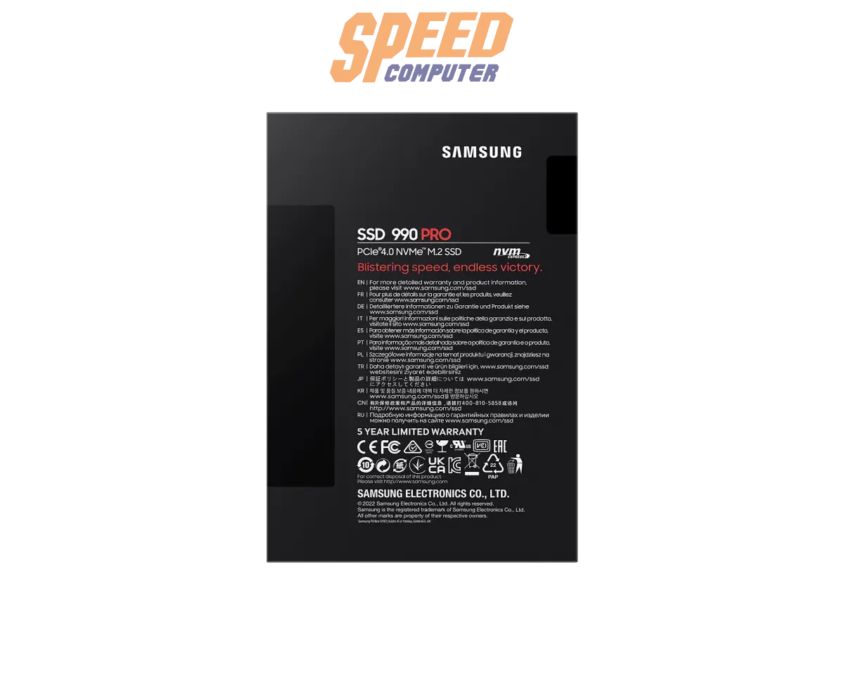 เอสเอสดี SAMSUNG 990 PRO 2TB PCIe 4x4/NVMe M.2 2280 MZ - V9P2T0BW - SpeedCom